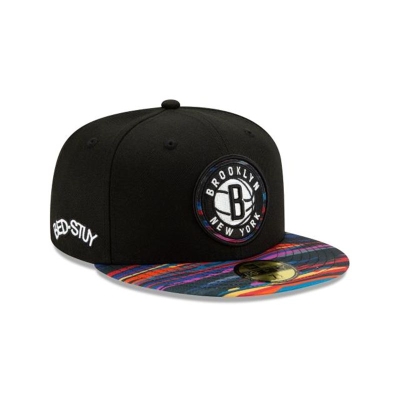 Brooklyn Nets Gorra | New Era 2019 NBA Authentics City Series Alt 59fifty Fitted Cap Mexico - Negros